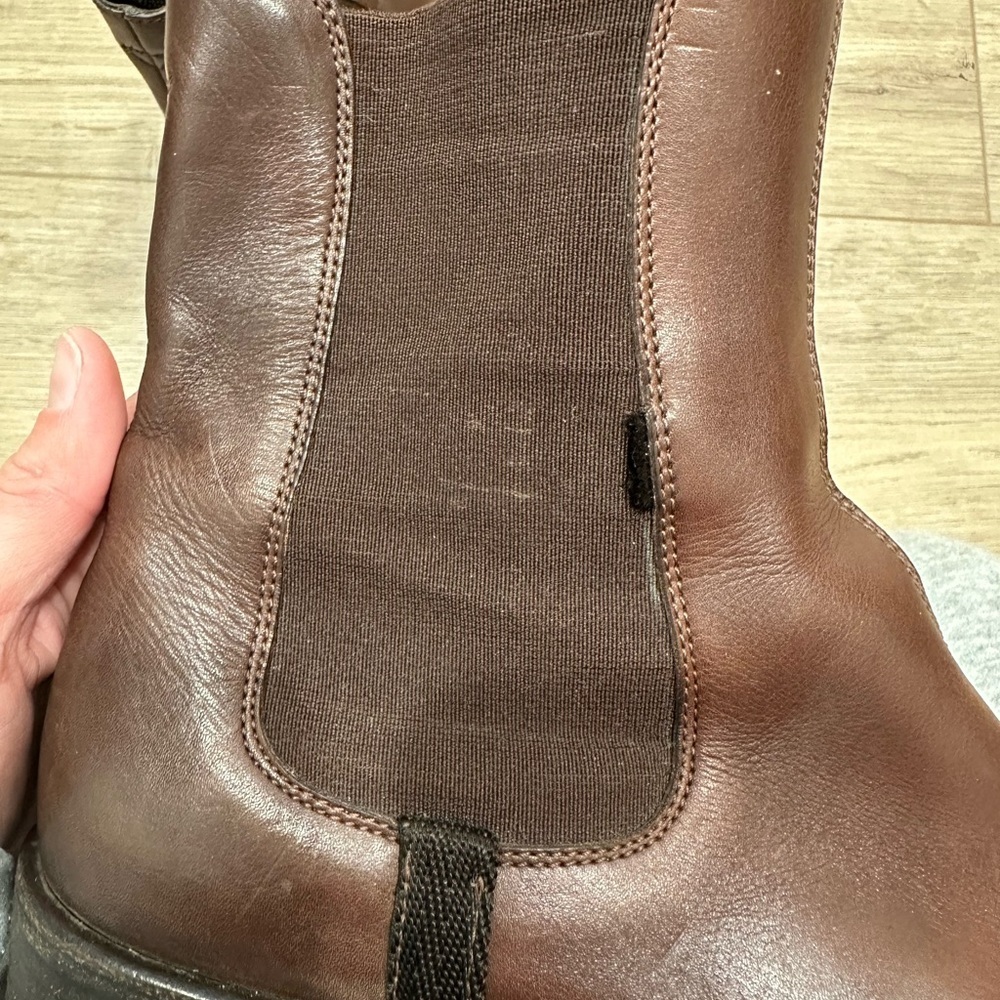 Women’s Prada brown leather made in Italy short Chelsea pull on boot size 38 - Picture 9 of 9